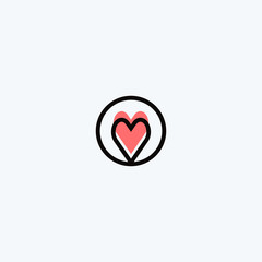 Fototapeta premium Abstract heart circle shape logo design. Round heart icon illustration vector