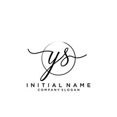 YS Initial handwriting logo with circle template
