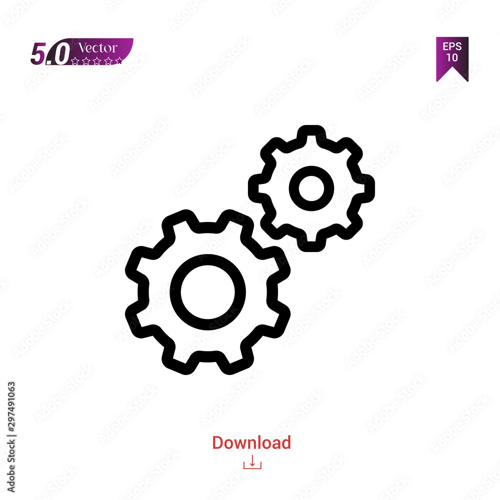 Poster outline black settings icon. settings icon vector isolated on white background. miscellaneous-elemen