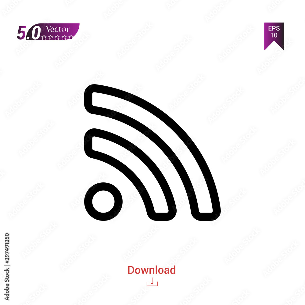 Poster outline black rss icon. rss icon vector isolated on white background. miscellaneous-elements. graphi