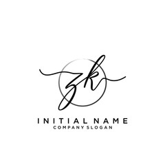 ZK Initial handwriting logo with circle template