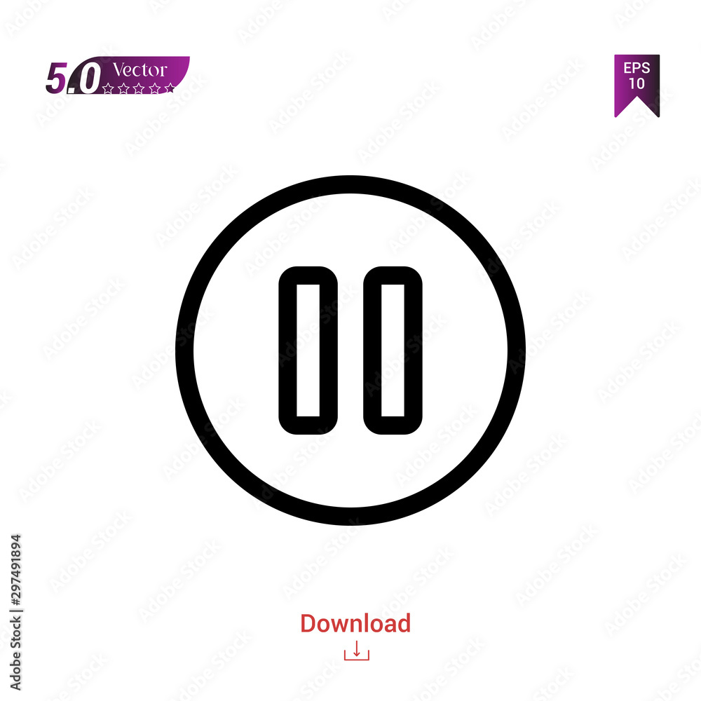 Poster outline black pause icon. pause icon vector isolated on white background. miscellaneous-elements. gr