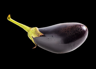 Eggplant isolated on black background