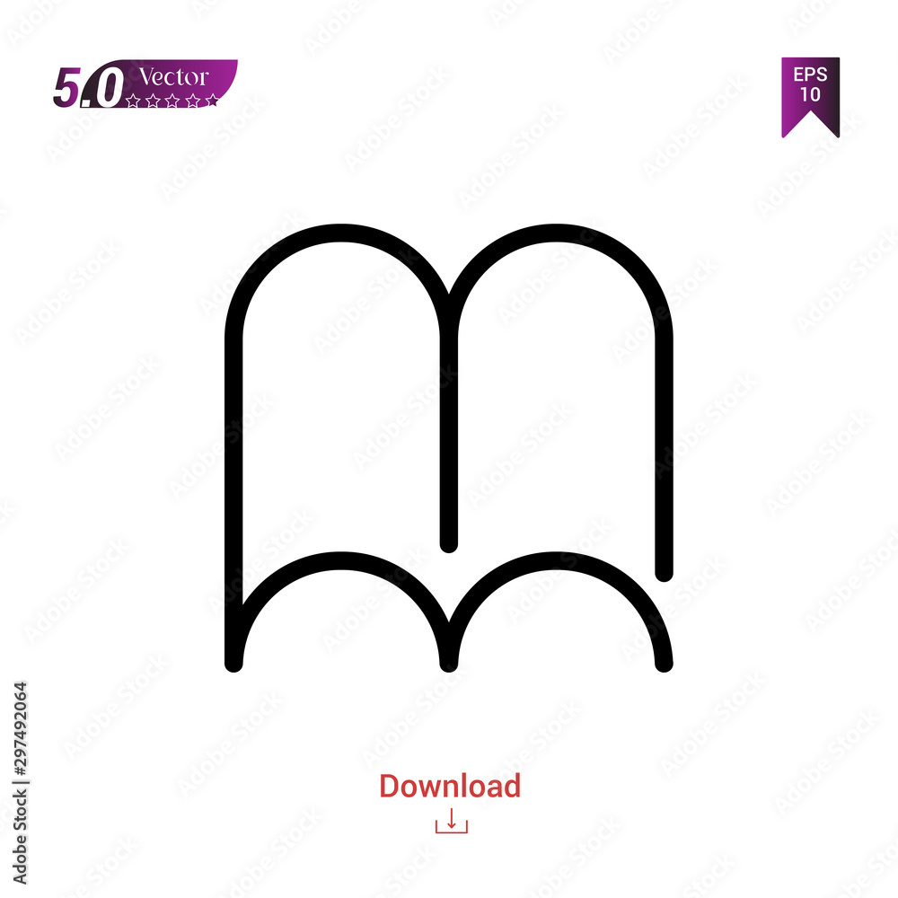 Poster outline black : open-book icon. : open-book icon vector isolated on white background. web-navigation