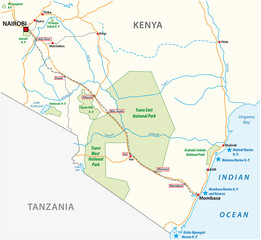 Mombasa-Nairobi Railway map in kenya
