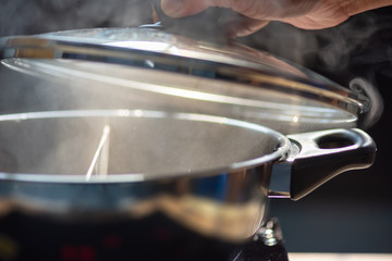 Shabu-shabu is a Japanese nabemono hotpot dish of thinly sliced meat and vegetables boiled in water. The term is onomatopoeic, derived from the sound emitted when the ingredients are stirred.