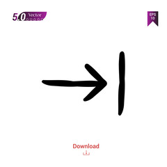 Outline Black next icon. next icon vector isolated on white background. handy-icon-collection. Graphic design, mobile application, logo, user interface. EPS 10 format vector