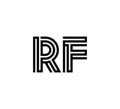 Initial two letter black line shape logo vector RF