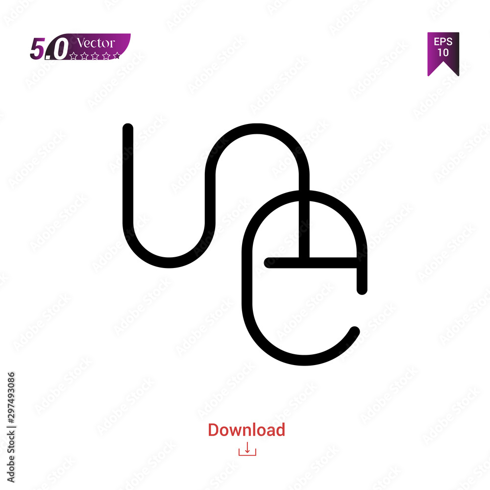 Poster outline black mouse icon. mouse icon vector isolated on white background. web-navigation-line-craft.
