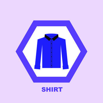Vector illustration. Purple shirt icon.