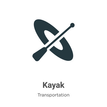 Kayak vector icon on white background. Flat vector kayak icon symbol sign from modern transportation collection for mobile concept and web apps design.