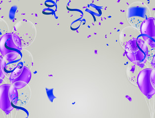 Vector Illustration of Purple Balloons