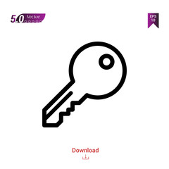 Outline Black key icon. key icon vector isolated on white background. miscellaneous-elements. Graphic design, mobile application, logo, user interface. EPS 10 format vector