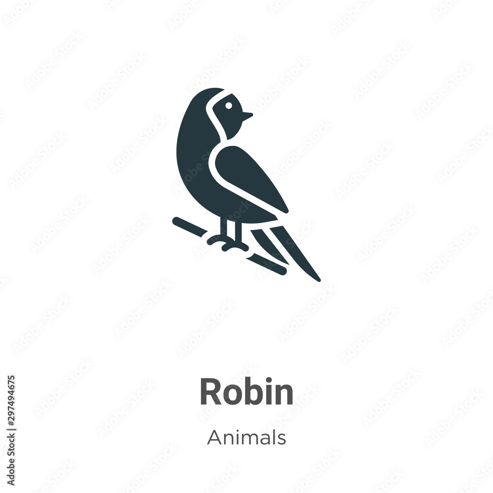 Poster robin vector icon on white background. flat vector robin icon symbol sign from modern animals collec