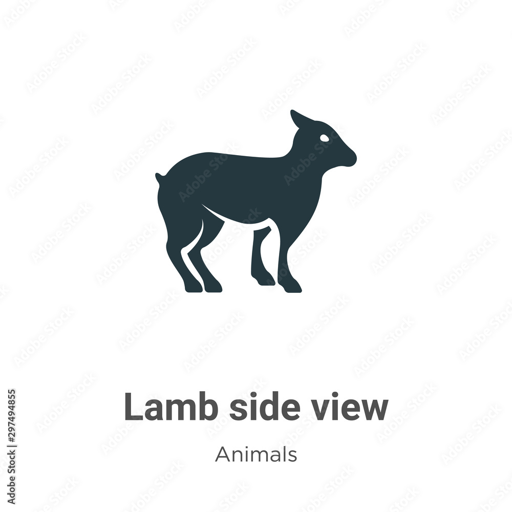 Poster lamb side view vector icon on white background. flat vector lamb side view icon symbol sign from mod