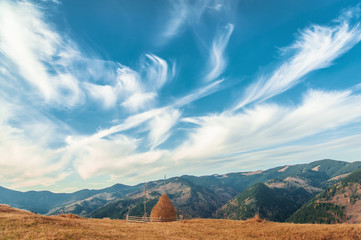 beautiful golden autumn in the mountains. natural background. autumn landscape