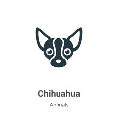Chihuahua vector icon on white background. Flat vector chihuahua icon symbol sign from modern animals collection for mobile concept and web apps design.