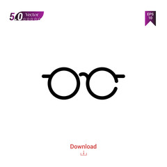 Outline Black glasses  icon vector isolated on white background. web-navigation-line-craft. Graphic design, mobile application, logo, user interface. EPS 10 format vector