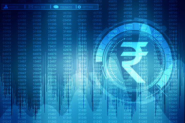 Rupee currency . 2D rendering illustration