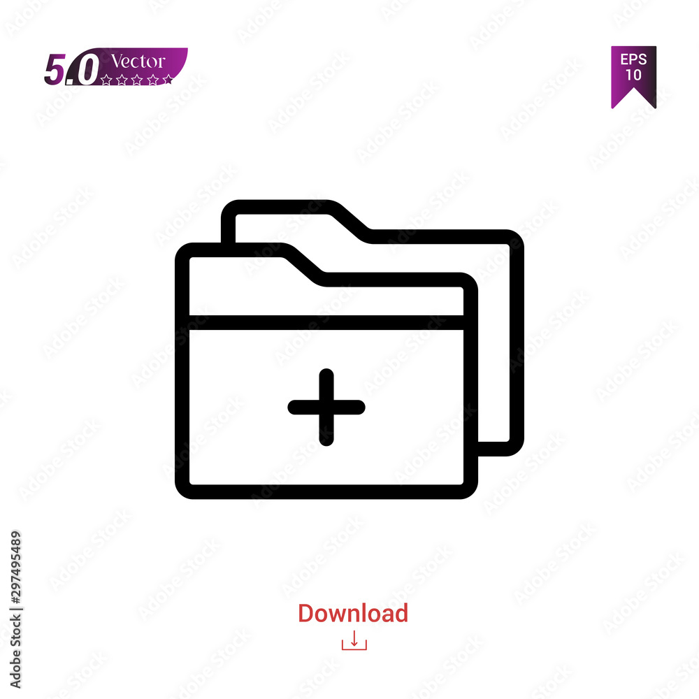 Poster outline black folder icon. folder icon vector isolated on white background. miscellaneous-elements. 