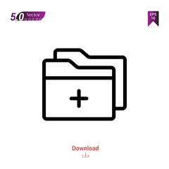 Outline Black folder icon. folder icon vector isolated on white background. miscellaneous-elements. Graphic design, mobile application, logo, user interface. EPS 10 format vector