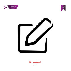 Outline Black edit icon. edit icon vector isolated on white background. handy-icon-collection. Graphic design, mobile application, logo, user interface. EPS 10 format vector