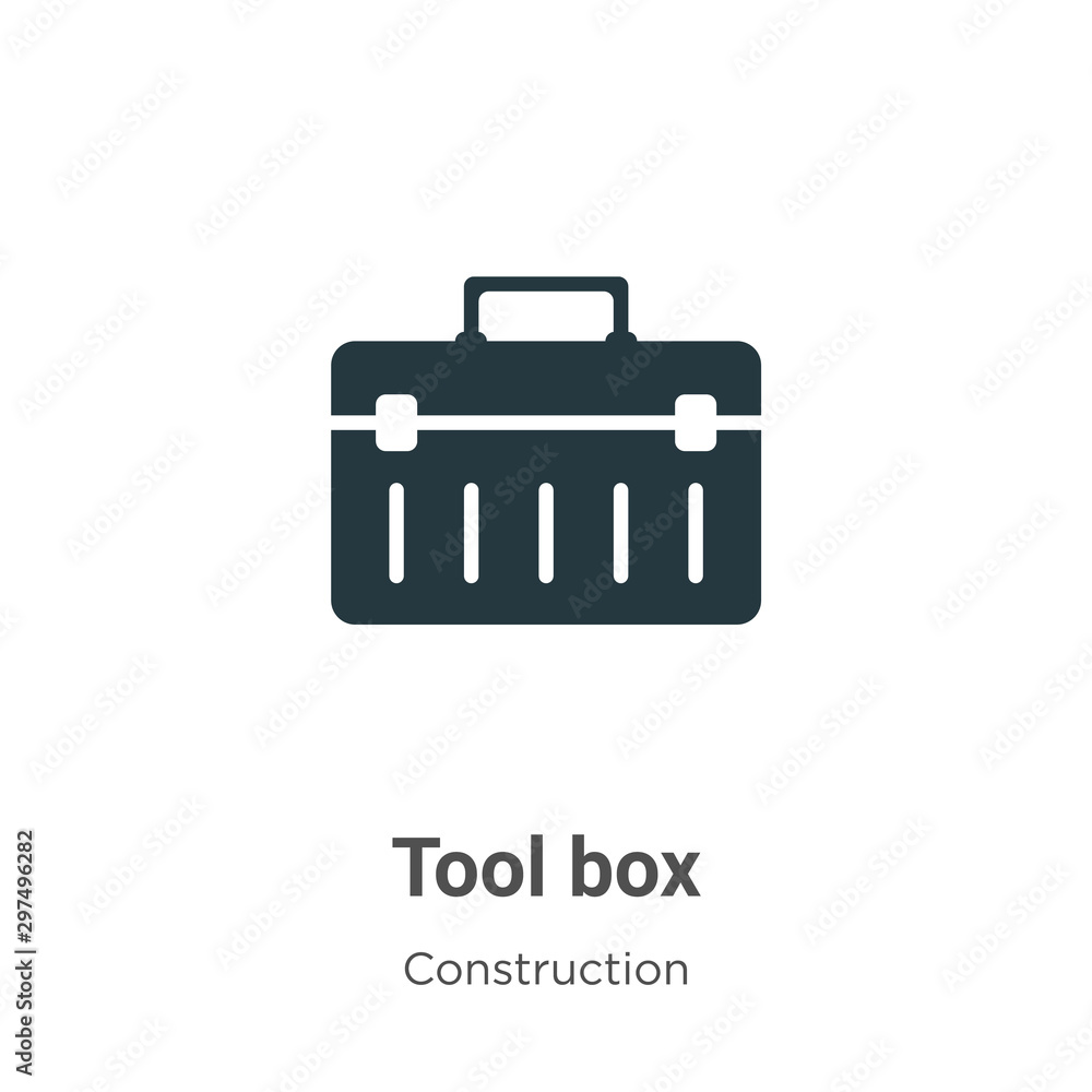 Poster tool box vector icon on white background. flat vector tool box icon symbol sign from modern construc