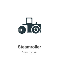 Steamroller vector icon on white background. Flat vector steamroller icon symbol sign from modern construction collection for mobile concept and web apps design.