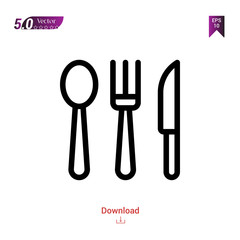 Outline Black cutlery icon. cutlery icon vector isolated on white background. miscellaneous-elements. Graphic design, mobile application, logo, user interface. EPS 10 format vector