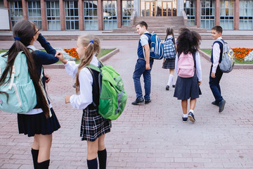 Pupils in uniform.
