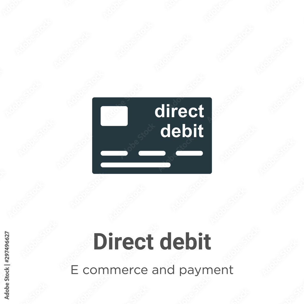Poster direct debit vector icon on white background. flat vector direct debit icon symbol sign from modern 