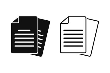 Document vector icon isolated vector graphic. Paper document page icon vector element. Agreement file symbol. - obrazy, fototapety, plakaty