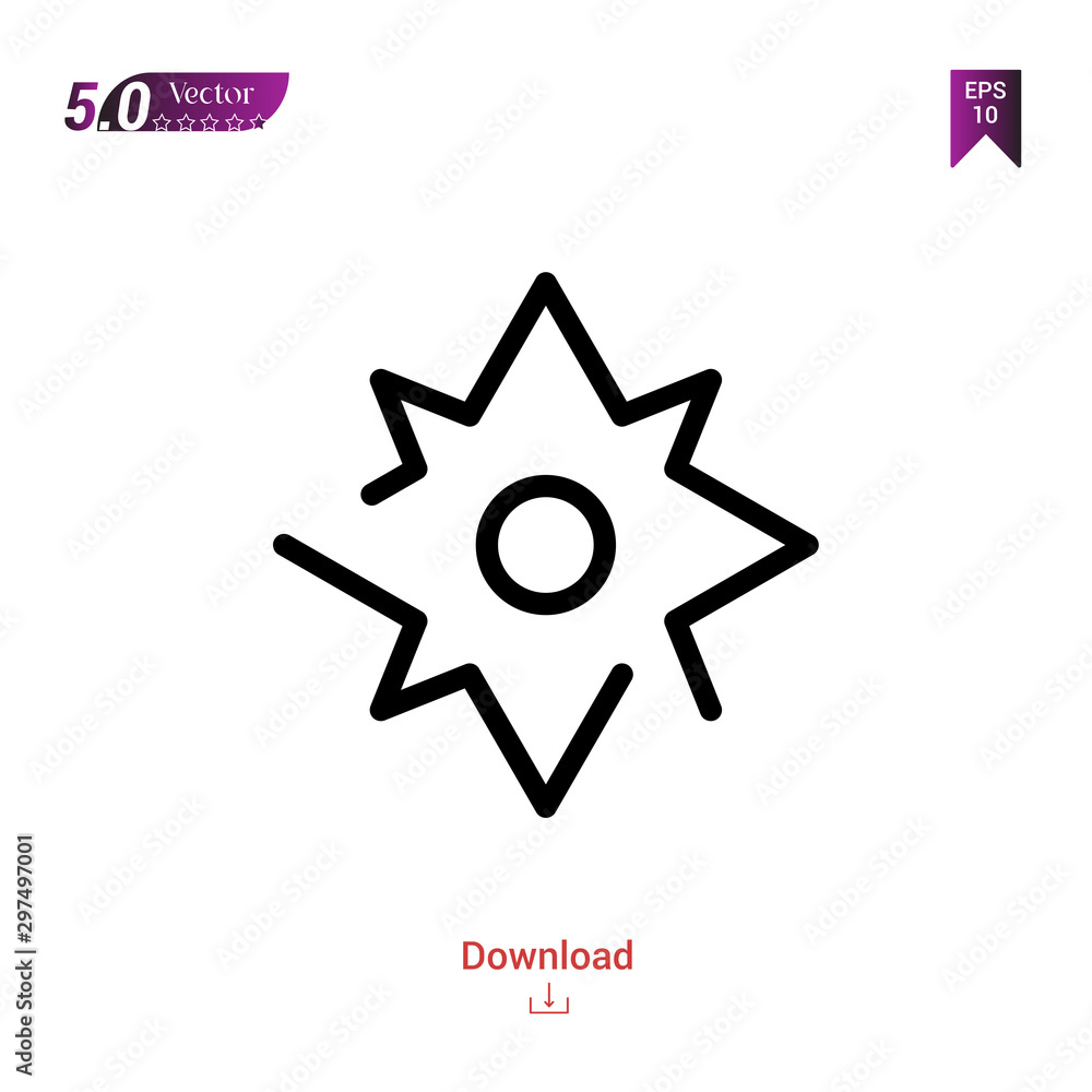 Poster outline black compass icon. compass icon vector isolated on white background. web-navigation-line-cr