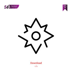 Outline Black compass icon. compass icon vector isolated on white background. web-navigation-line-craft. Graphic design, mobile application, logo, user interface. EPS 10 format vector