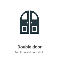 Double door vector icon on white background. Flat vector double door icon symbol sign from modern furniture and household collection for mobile concept and web apps design.