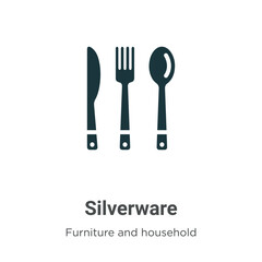 Silverware vector icon on white background. Flat vector silverware icon symbol sign from modern furniture and household collection for mobile concept and web apps design.