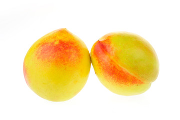 Peach on a white background