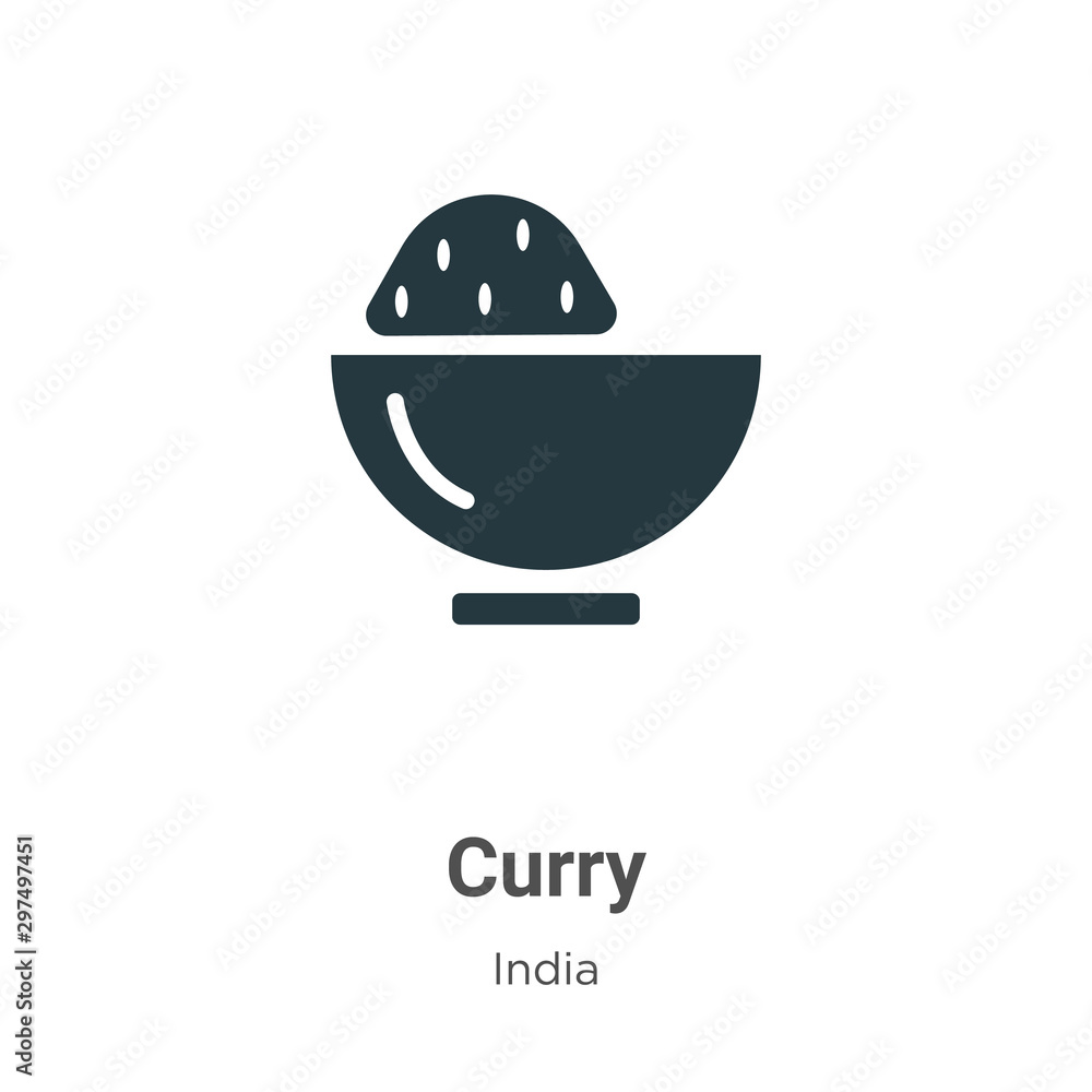 Poster curry vector icon on white background. flat vector curry icon symbol sign from modern india collecti