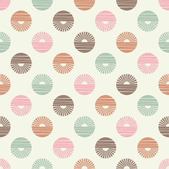 Polka dots seamless pattern. Mosaic of ethnic figures. Patterned texture. Geometric background. Vector illustration for web design or print.