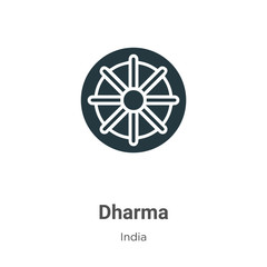 Dharma vector icon on white background. Flat vector dharma icon symbol sign from modern india collection for mobile concept and web apps design.
