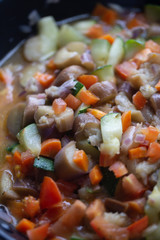 Ratatouille in the pan. French food concept