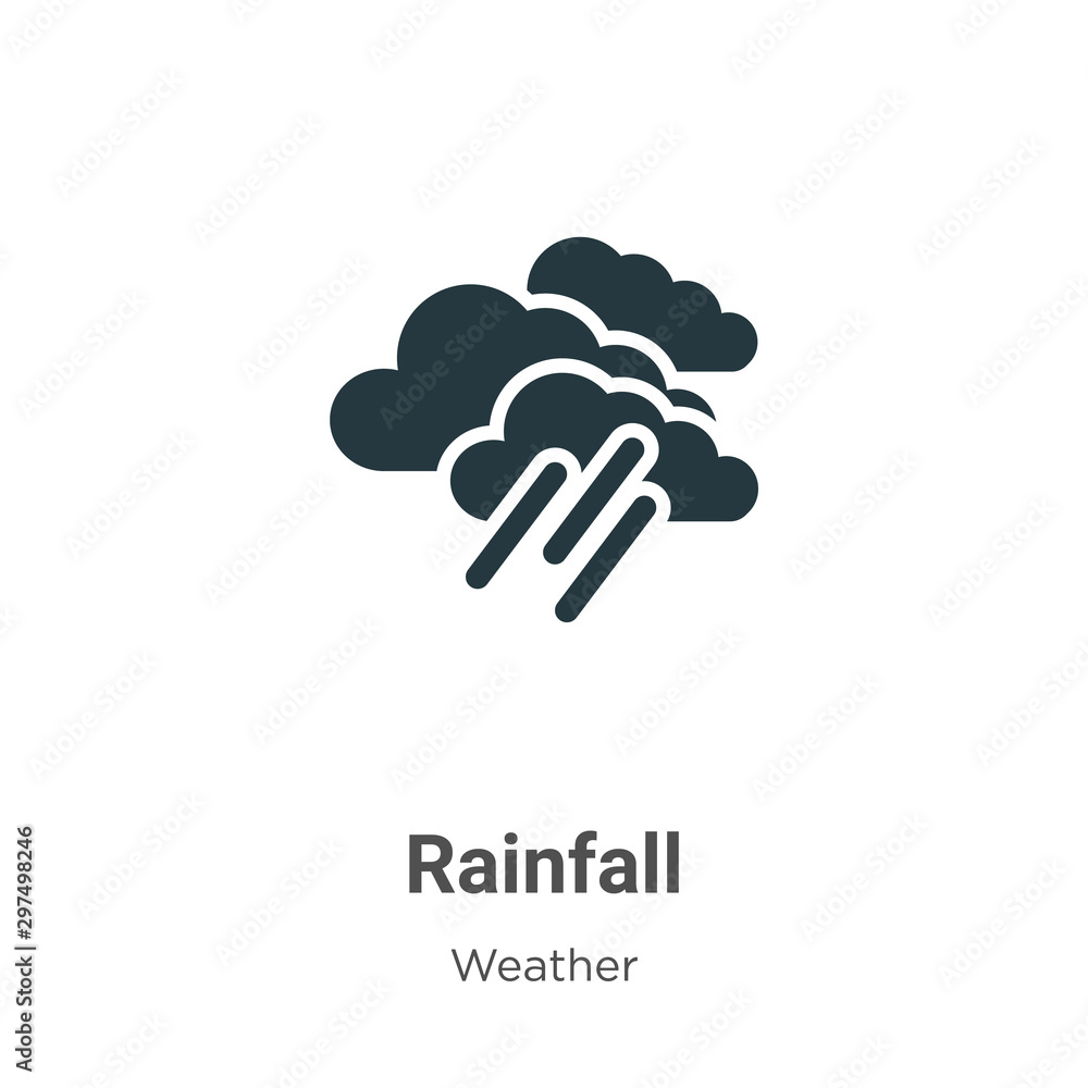 Poster rainfall vector icon on white background. flat vector rainfall icon symbol sign from modern weather 