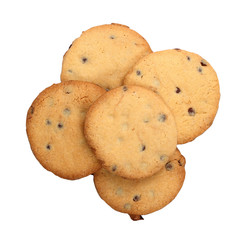 chocolate chip cookies isolated on white background