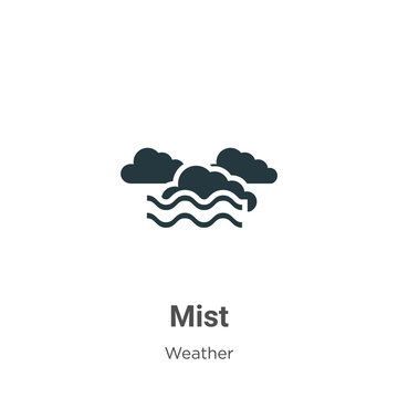 Mist Vector Icon On White Background. Flat Vector Mist Icon Symbol Sign From Modern Weather Collection For Mobile Concept And Web Apps Design.