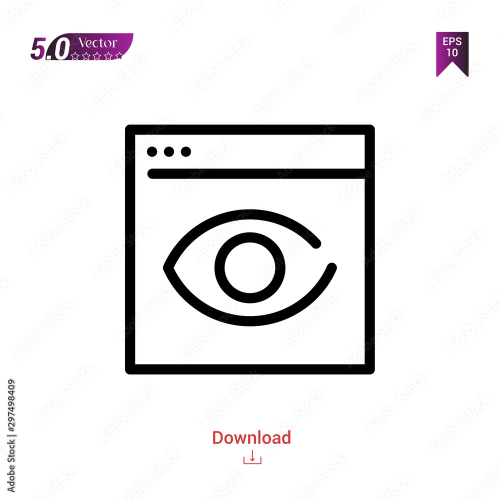 Poster outline black browser-visualization icon vector isolated on white background. web-navigation-line-cr