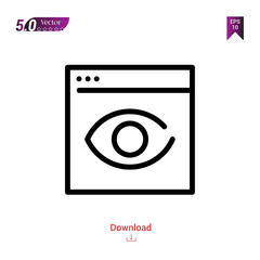 Outline Black browser-visualization icon vector isolated on white background. web-navigation-line-craft. Graphic design, mobile application, logo, user interface. EPS 10 format vector