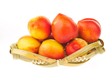 Peach on a white background