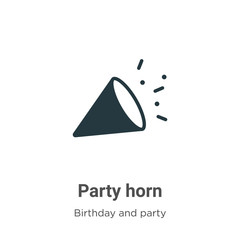 Party horn vector icon on white background. Flat vector party horn icon symbol sign from modern birthday and party collection for mobile concept and web apps design.