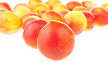 Peach on a white background