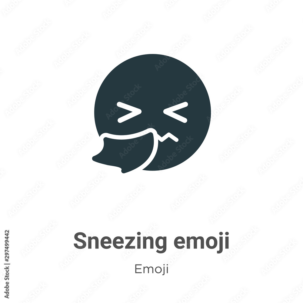 Poster sneezing emoji vector icon on white background. flat vector sneezing emoji icon symbol sign from mod